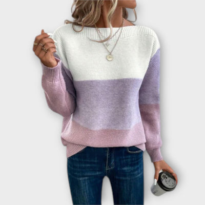 Isla™ - Elegant Three-Colour Patchwork Sweater