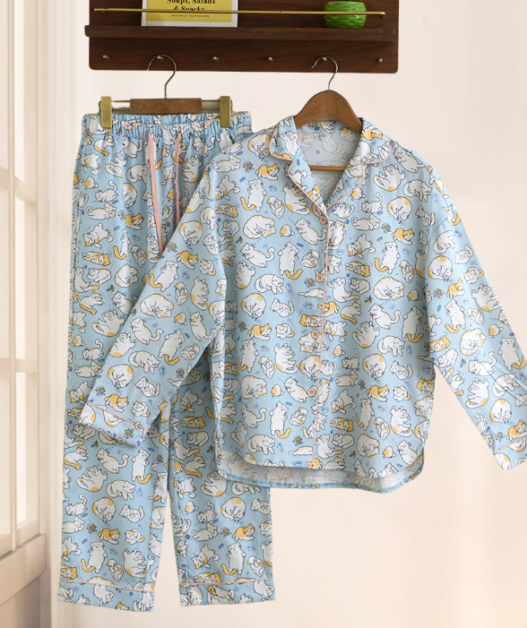 Elsie™ – Soft Sky Animal Print Pajama Set